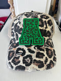 Leopard Letters Leatherette Hat Patch