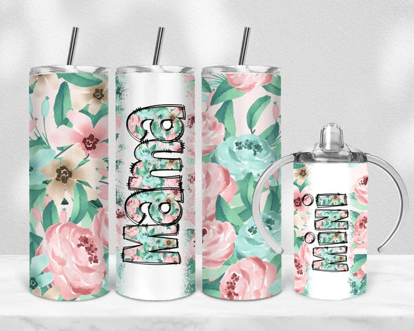 Mama Mint and Pink Pattern 4 Tumbler Sublimation