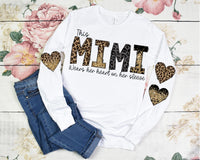 This MAMA wears her Heart on Her Sleeve Leopard DTF