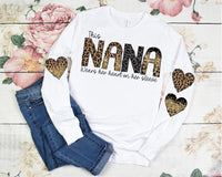 This MAMA wears her Heart on Her Sleeve Leopard DTF