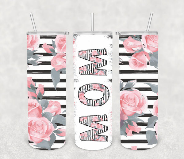 Striped Floral Pattern 10 Tumbler Sublimation