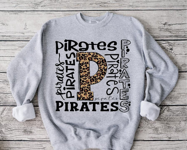 Pirates Typography Leopard Sublimation Transfer