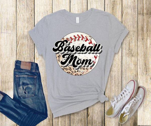 Leopard Circle Baseball Mom WS  DTF