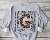 Greyhounds Typography Leopard Sublimation Transfer