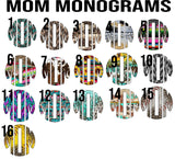Mom Monograms Sublimation Transfers