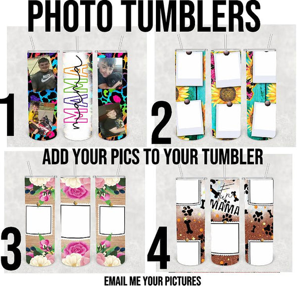 Tumbler Photos Transfers & Completed Tumblers